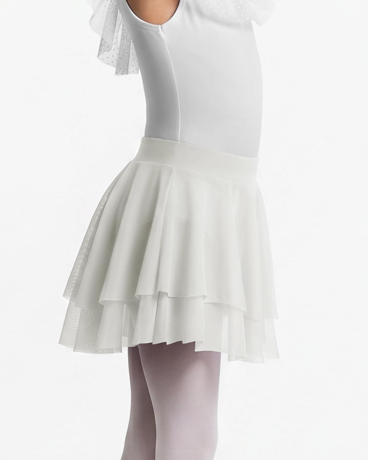 Stelle Girls Ballet Skirt Pull On Dance Wrap Skirt Kid Layered Ruffle Skirt | Girls black/pink/white/lavender/blue ballet skirt, Pull on elastic waist, Ballet skirts for girls, Dance, Studio, Performance(White)