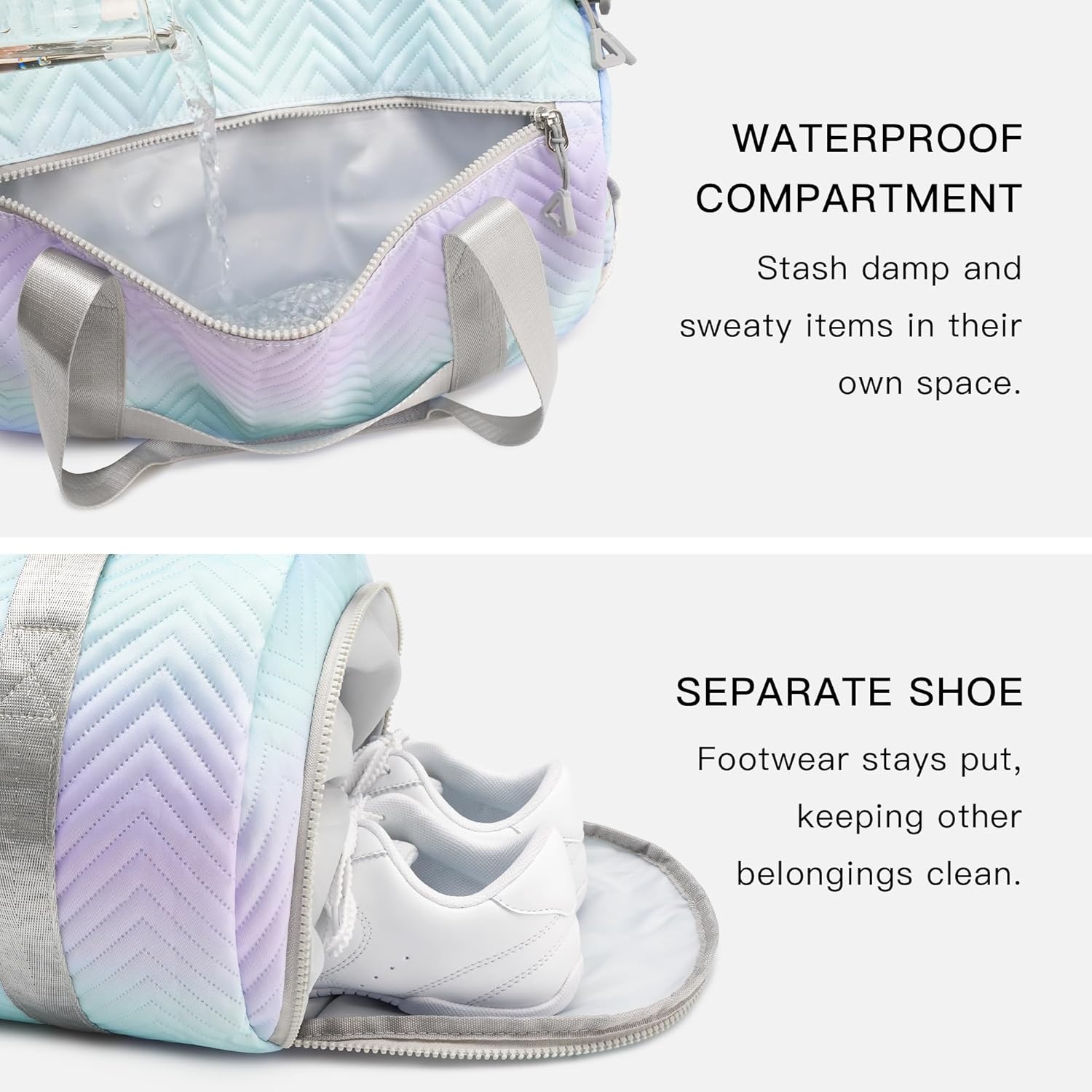 STELLE Dance Bag for Girls Duffle Bag with Shoe Compartment(RW,F) | Spacious duffle bag with shoe compartment, Perfect for ballet, Gymnastics, cheer, Travel, and gifts(Lilac Mint)