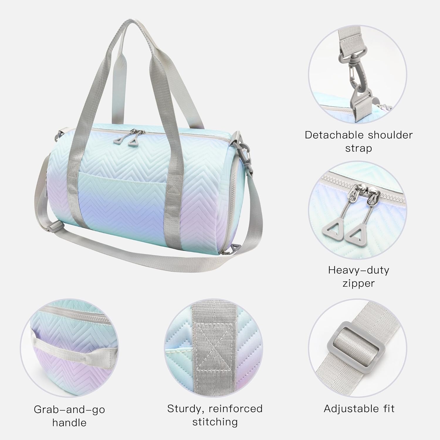 STELLE Dance Bag for Girls Duffle Bag with Shoe Compartment(RW,F) | Spacious duffle bag with shoe compartment, Perfect for ballet, Gymnastics, cheer, Travel, and gifts(Lilac Mint)