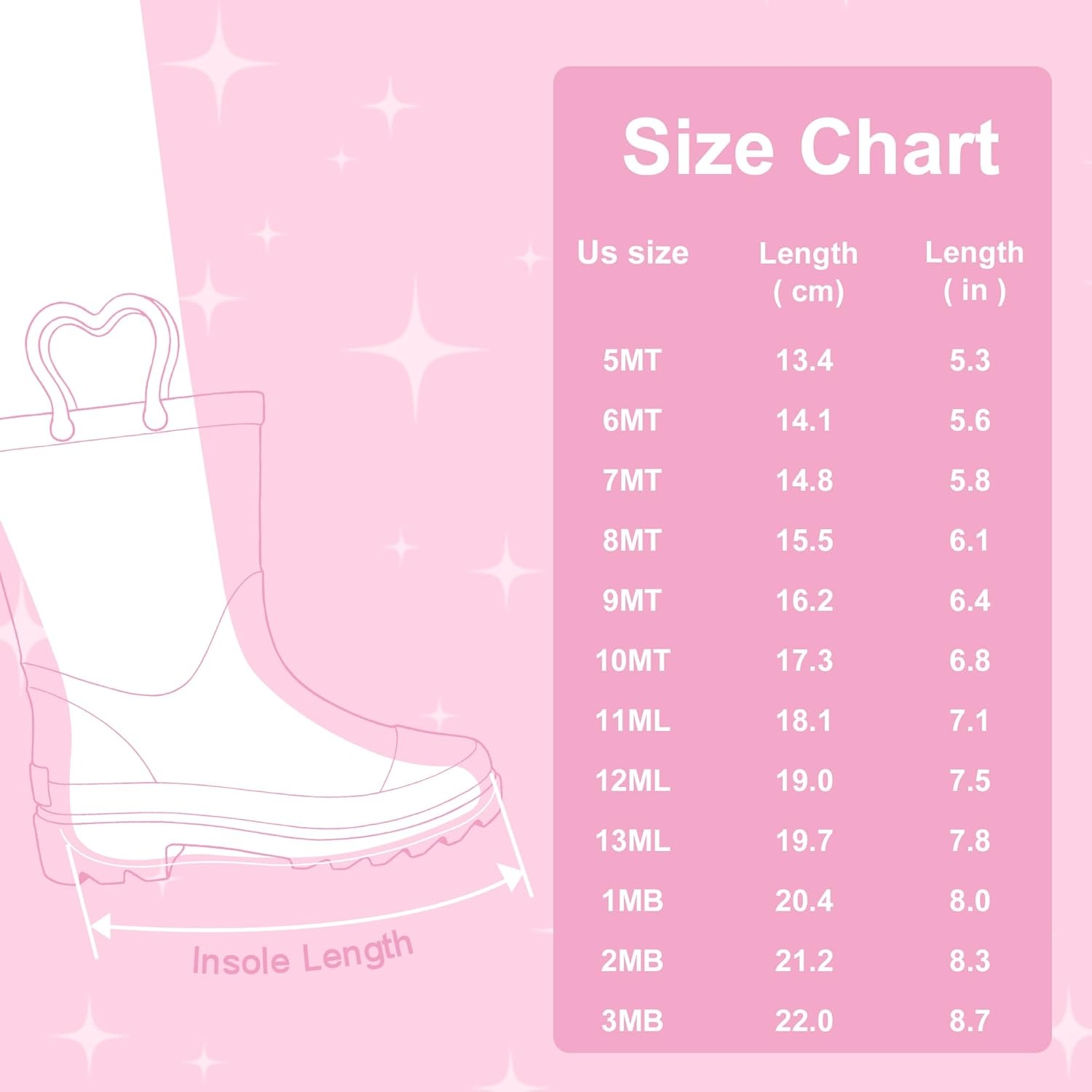 Stelle Rain Boots for Girls With Glitter Light up Rain Boots Kids Waterproof Easy On Handles Lightweight Outdoors(*Rainbow)