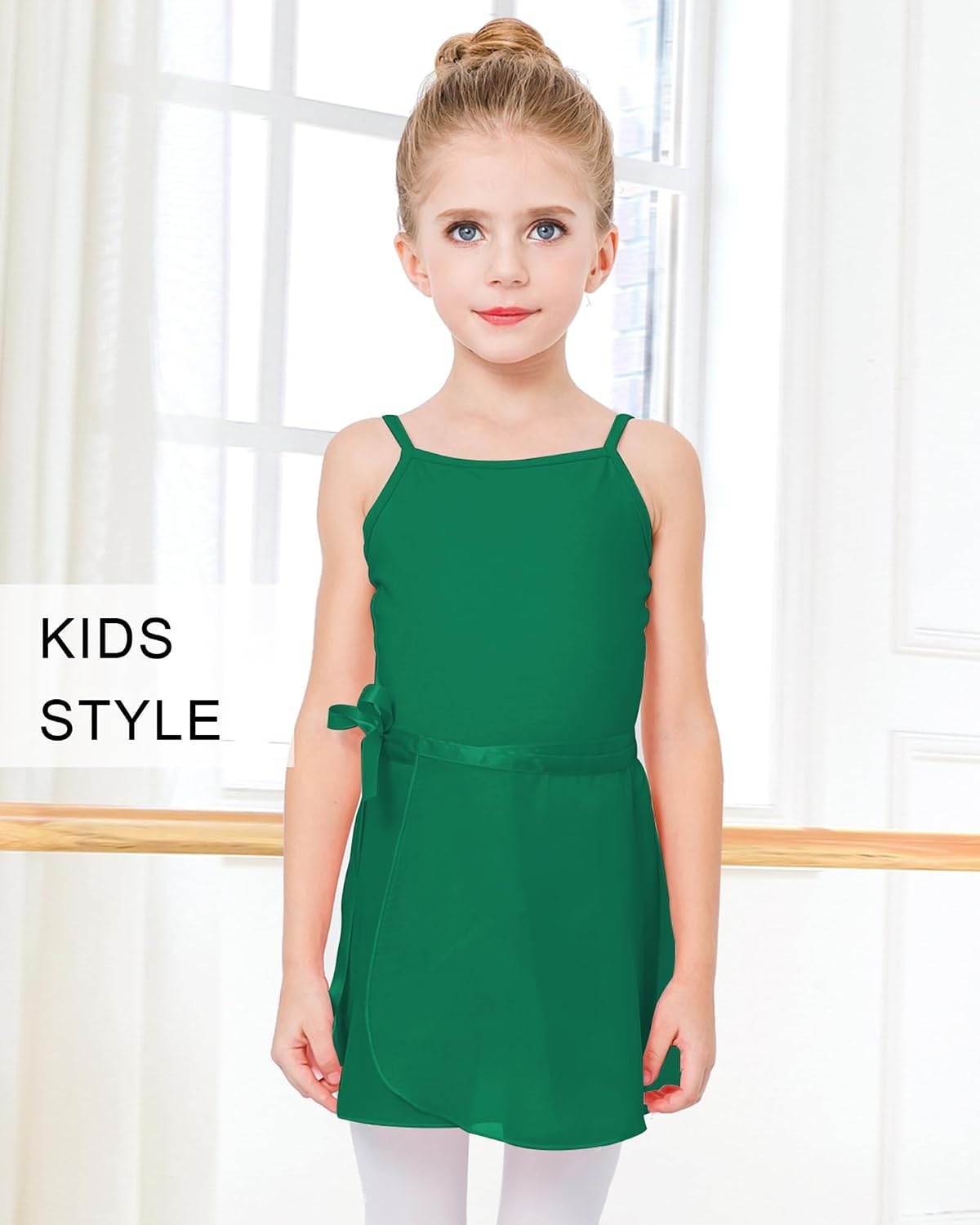 Stelle Ballet Skirts for Girls Toddler Dance Skirt Kids Ballet Wrap Skirts | Girls ballet skirt, Adjustable tie/Pull on waist, Flowing movement, Ballet Skirts for girls, Dance, Studio, Performance(02-green (Adjustable Tie))