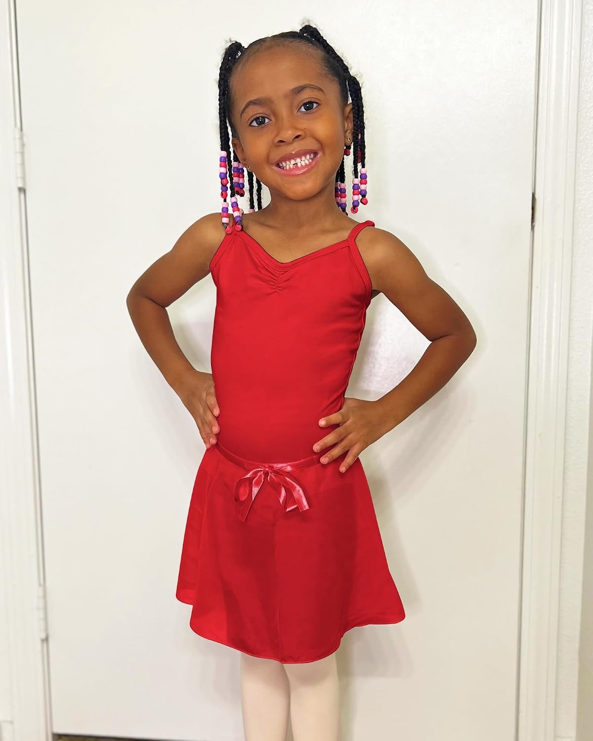 Stelle Ballet Skirts for Girls Toddler Dance Skirt Kids Ballet Wrap Skirts | Girls ballet skirt, Adjustable tie/Pull on waist, Flowing movement, Ballet Skirts for girls, Dance, Studio, Performance(02-red (Adjustable Tie))