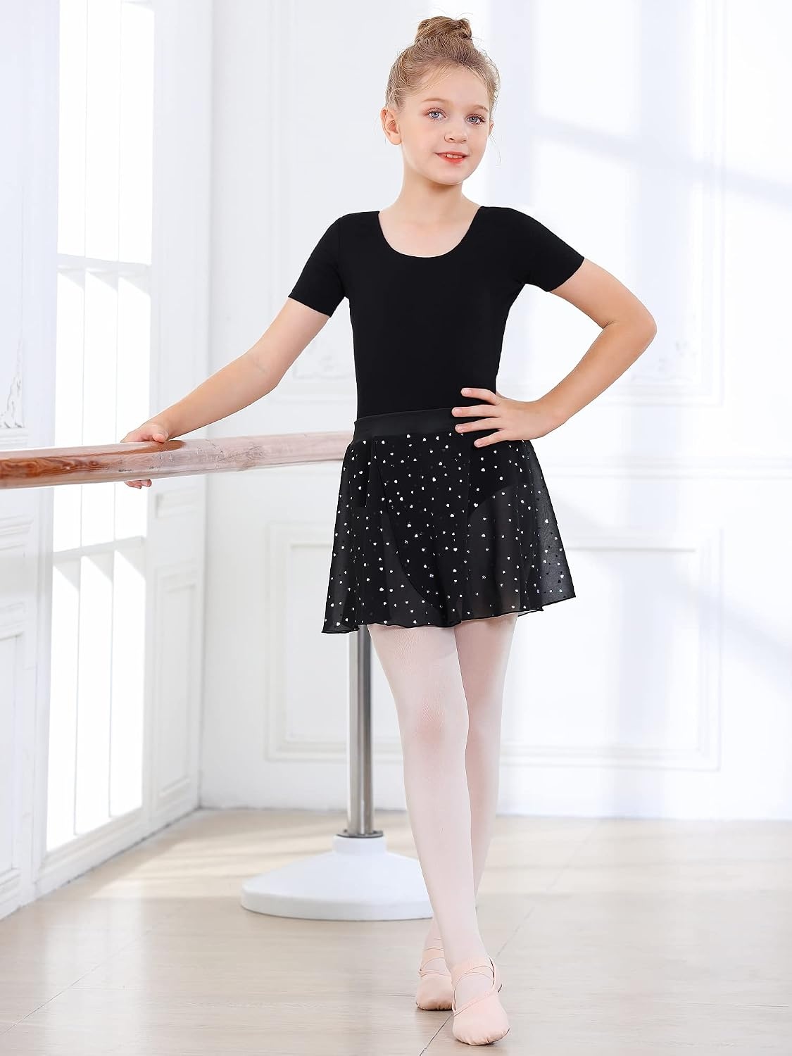 Stelle Ballet Skirts for Girls Toddler Dance Skirt Kids Ballet Wrap Skirts | Girls ballet skirt, Adjustable tie/Pull on waist, Flowing movement, Ballet Skirts for girls, Dance, Studio, Performance(05-black Shiny Skirt (Pull on ))