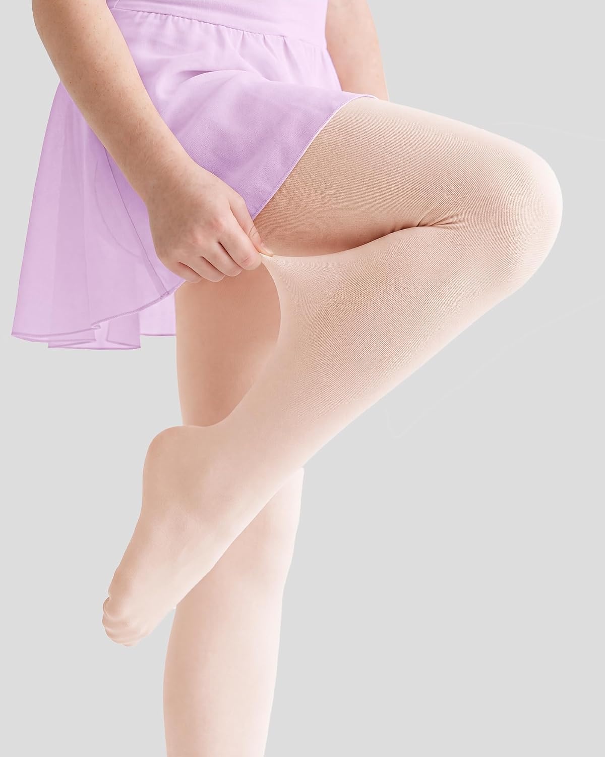 Stelle Girls Criss-Cross Back Leotards Skirt with Tights for Ballet/Dance | Short sleeve leotards, Crew neck, Soft, Breathable, Dress outfits, High elasticity & durable, Ballet pink footed tights(Lavender)