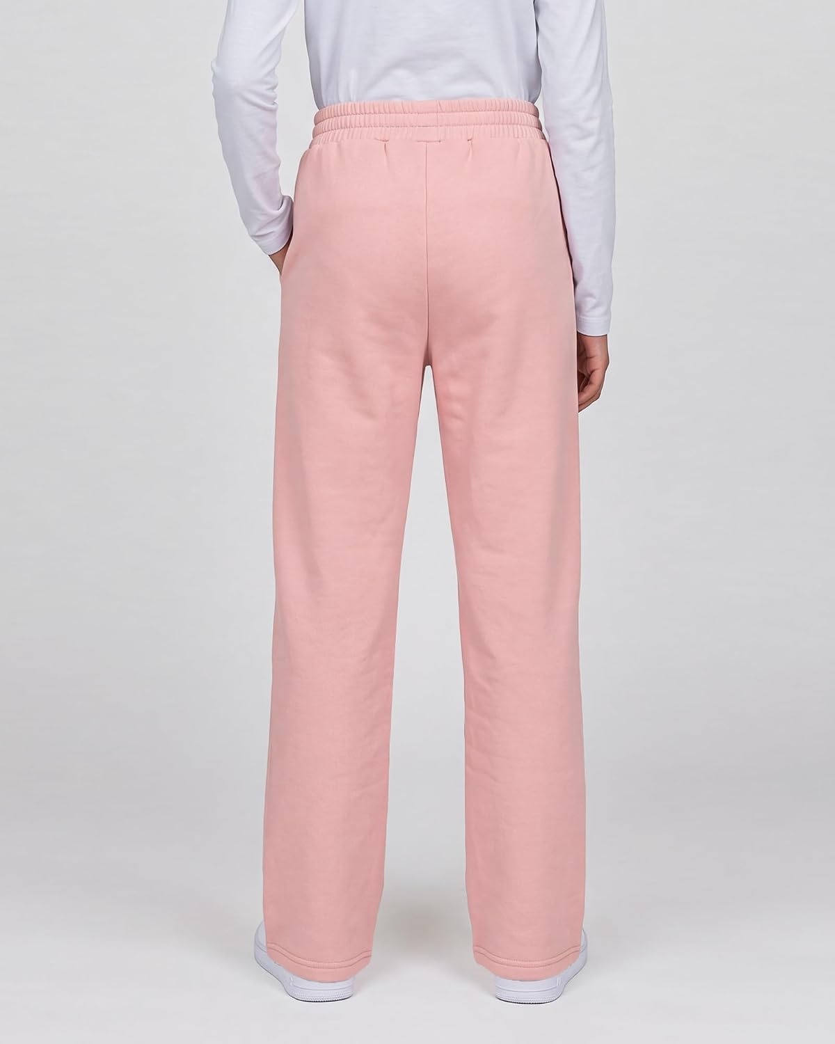 Girls’ Wide-leg Fleece Sweatpants,Soft, with Front Pockets, Warm Loose Fit(Orchid)