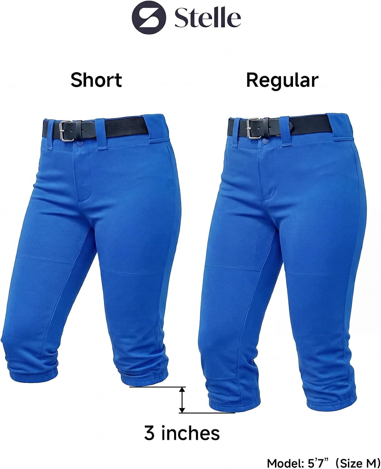 Stelle Women’s Softball Pants Knickers Knee-High Baseball Pant with Pockets for Athletes Tee Ball Fastpitch Style(Blue)