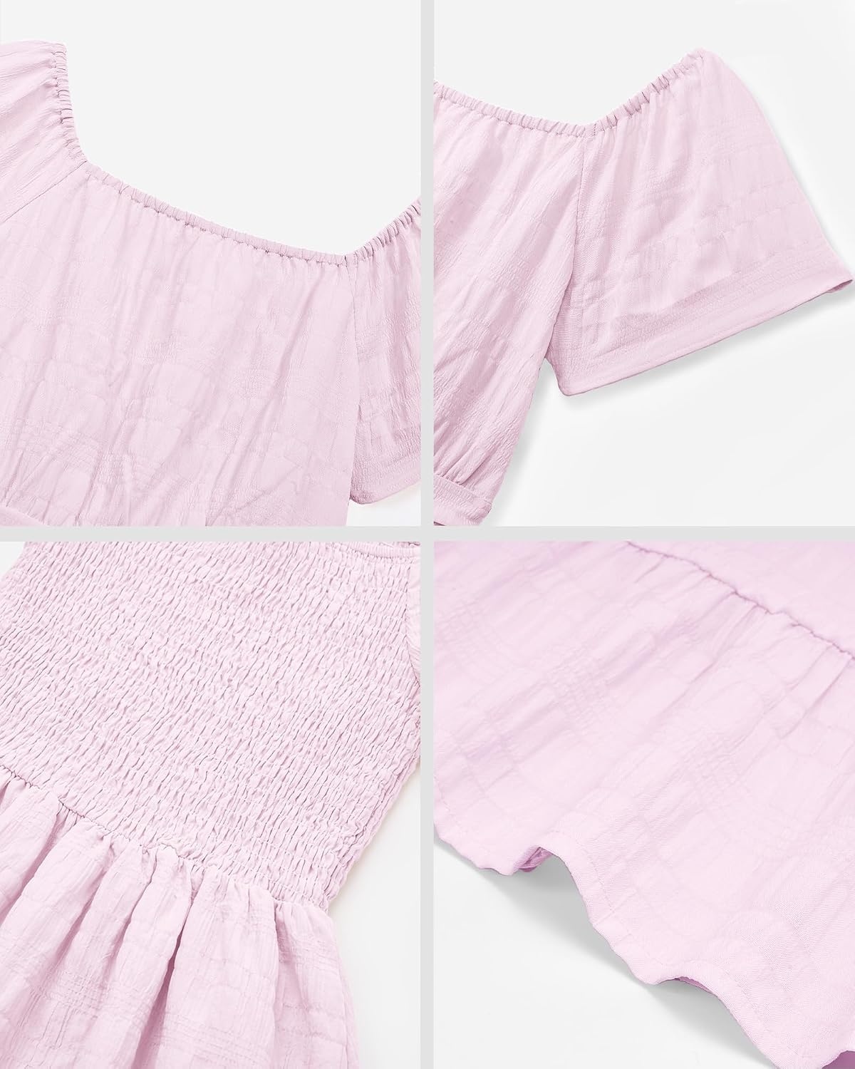 Stelle Girls Summer Casual Smocked Dress 5-15 Years(Lilac)