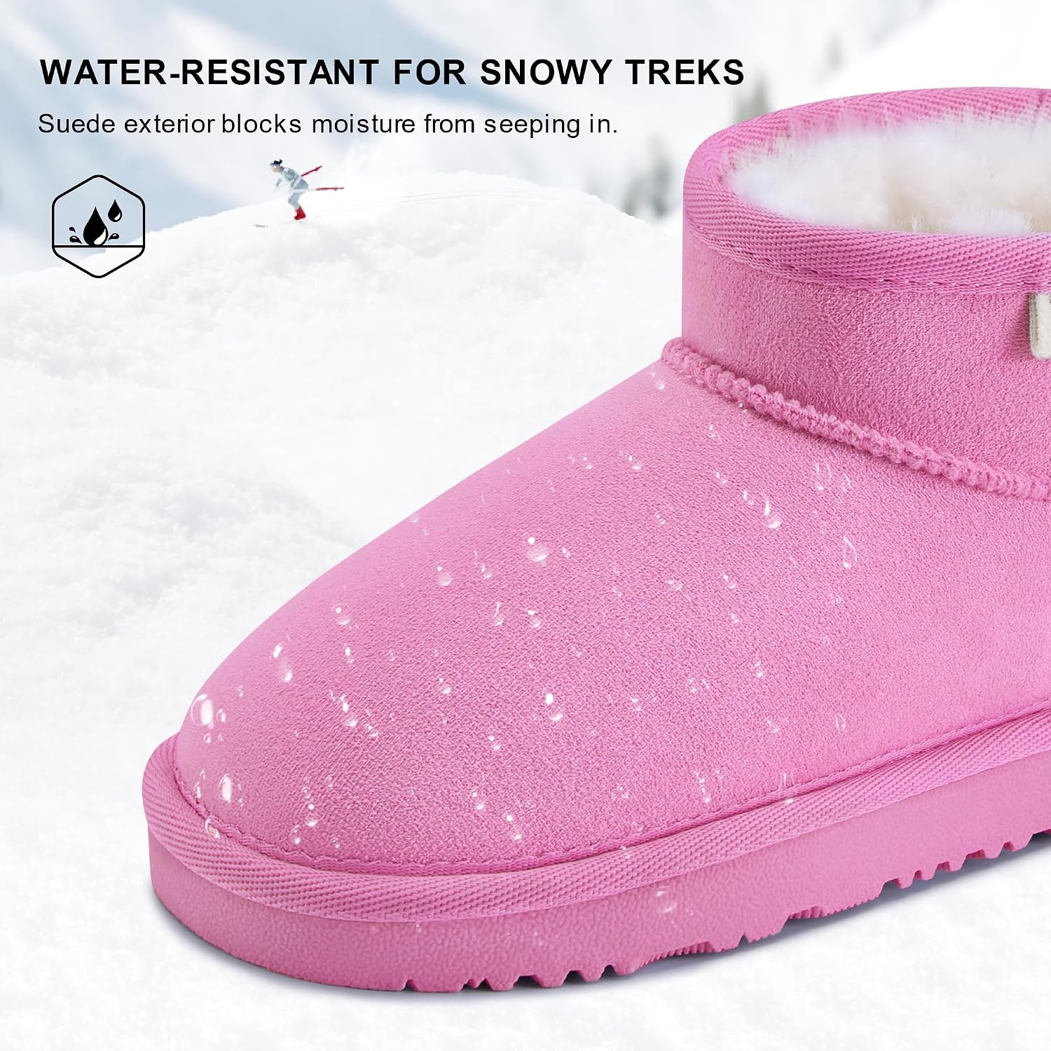 Stelle Kids Snow Boots Girls Boys Winter Ankle Boots(Taffy Pink)