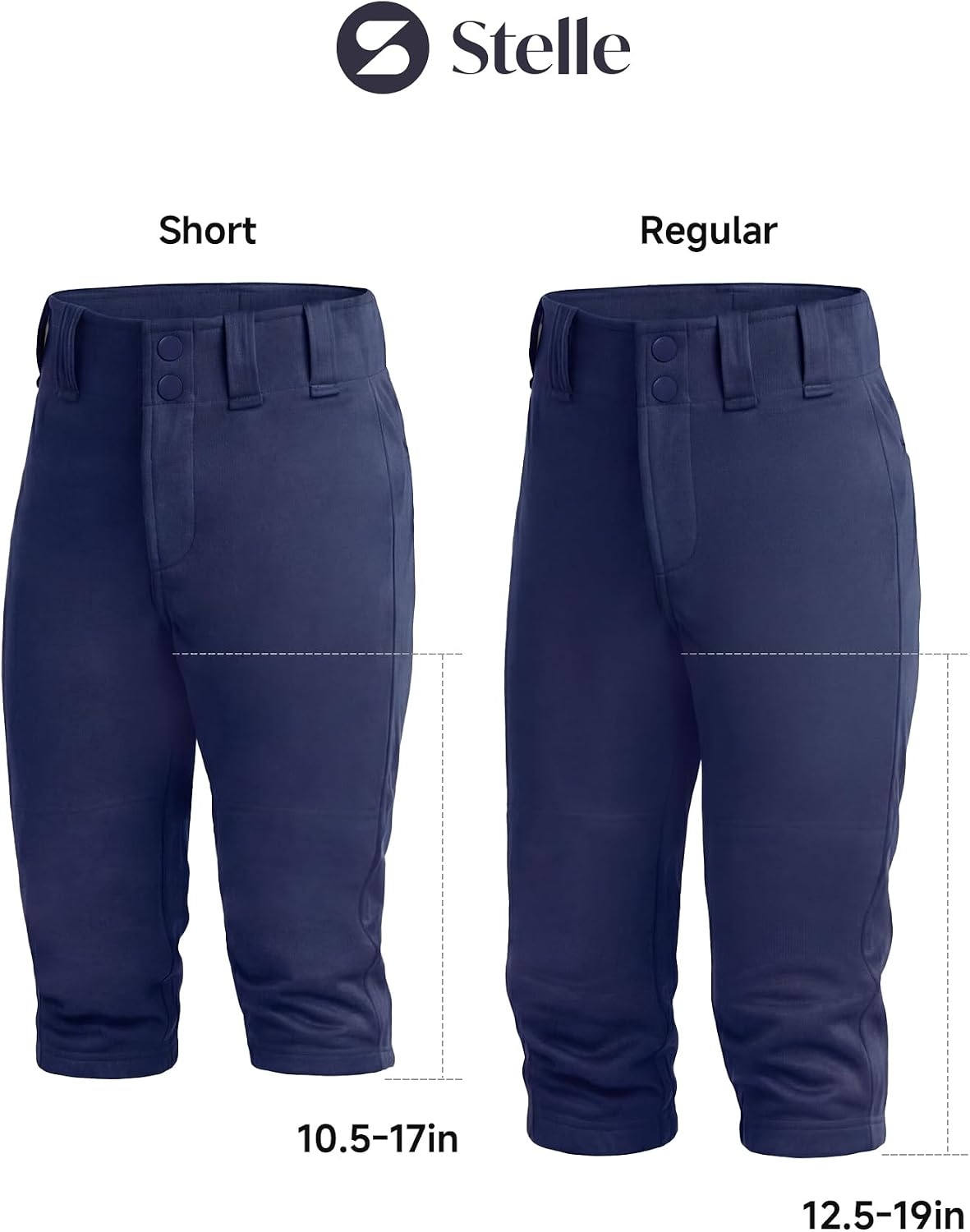 Stelle Girls Softball Pants Knickers Style with Pockets for Youth Kids(Navy)