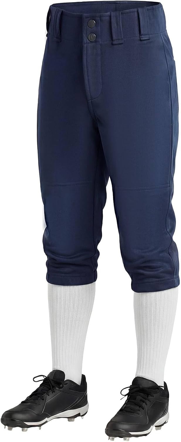 Stelle Girls Softball Pants Knickers Style with Pockets for Youth Kids(Navy)