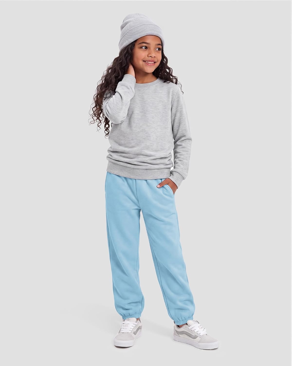 Stelle Girls Sweatpants Classic Fleece Joggers Athletic Pants(Blue)