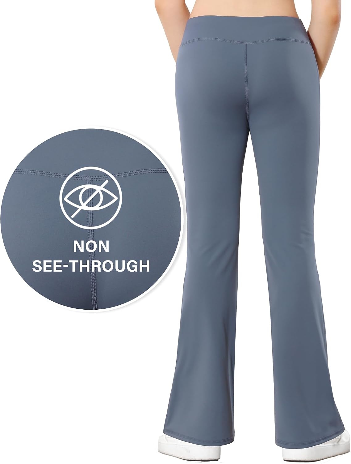 Stelle Girls Flare Leggings High Waisted for Dance Yoga School Daily Wear | Buttery-Soft,Breathable 4-way stretch fabric with flared design,Moisture-wicking comfort for yoga,Dance,School casual outfit(1pc Grey Blue)