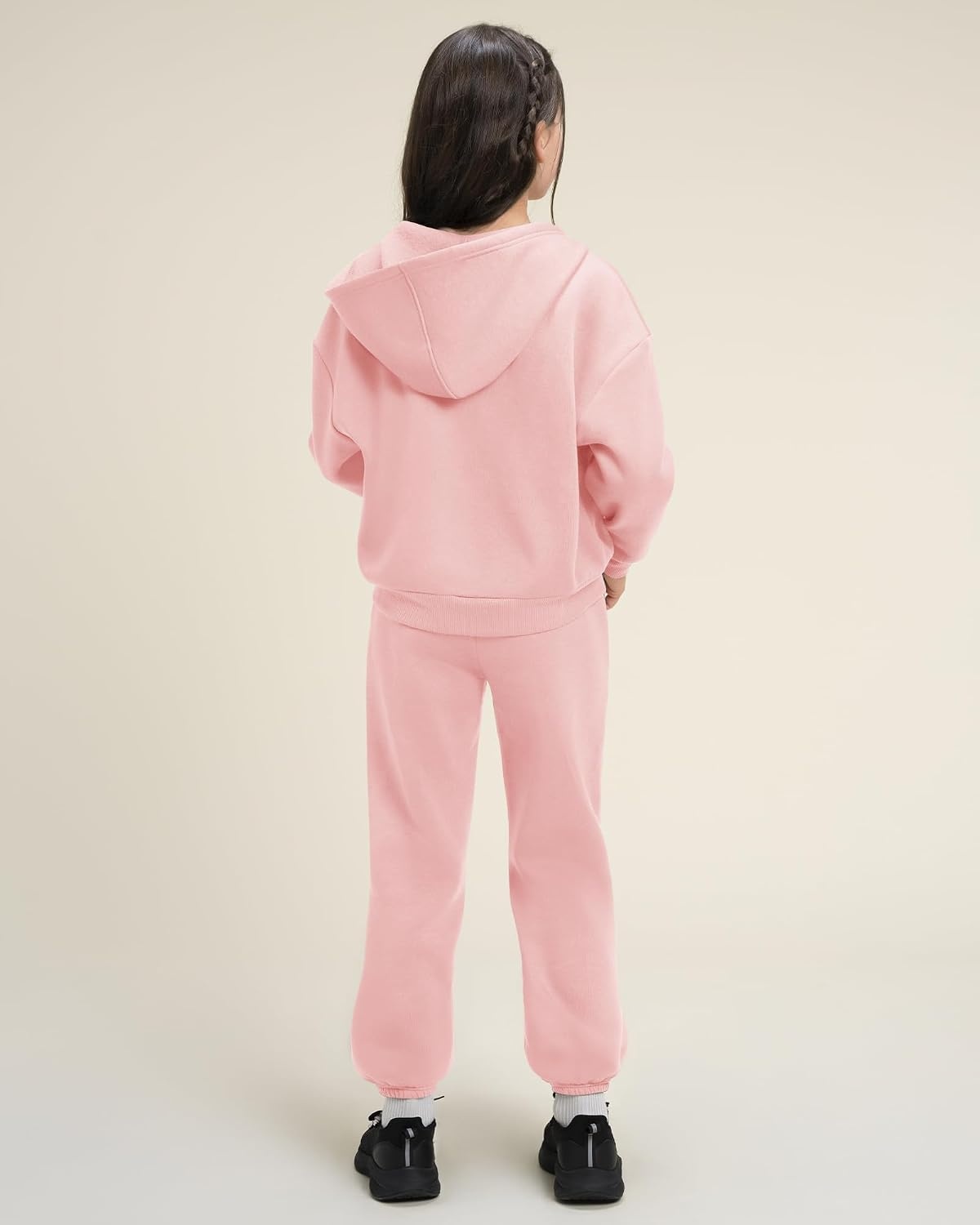 Stelle Girls 2 Piece Sweatsuit Zip Up Hoodies Joggers Tracksuit Sets 5-15Y(Pink)