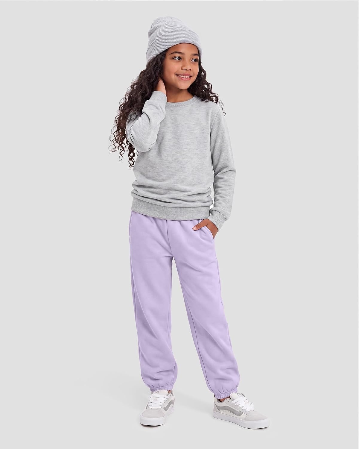 Stelle Girls Sweatpants Classic Fleece Joggers Athletic Pants(Lavender)