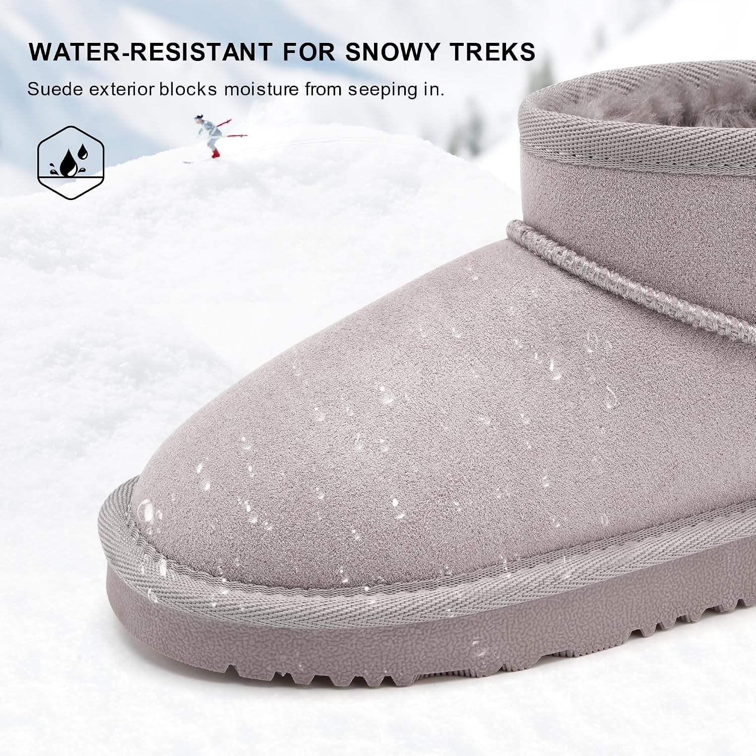 Stelle Kids Snow Boots Girls Boys Winter Ankle Boots(Grey)