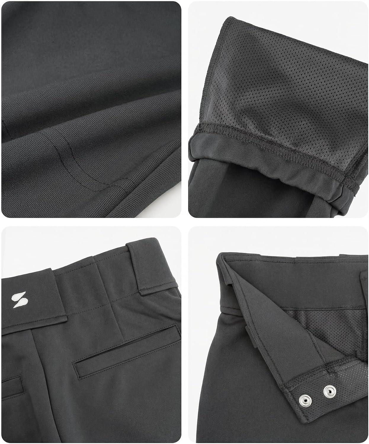 Stelle Womens Softball Pants Knee-High Knickers with Pocket Fastpitch Adult(Charcoal)