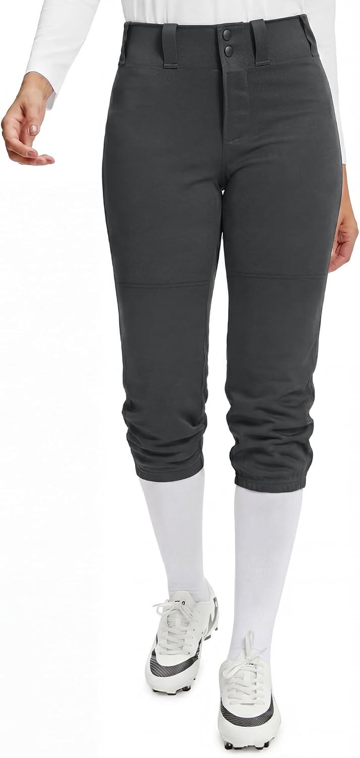 Stelle Womens Softball Pants Knee-High Knickers with Pocket Fastpitch Adult(Charcoal)