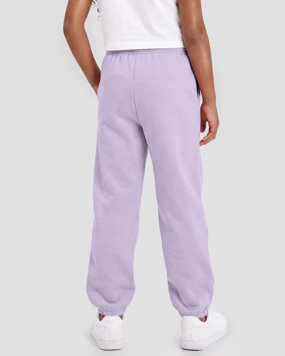 Stelle Girls’ Fleece Sweatpants,Soft, with Front Pockets, Warm Loose Fit(Lavender)