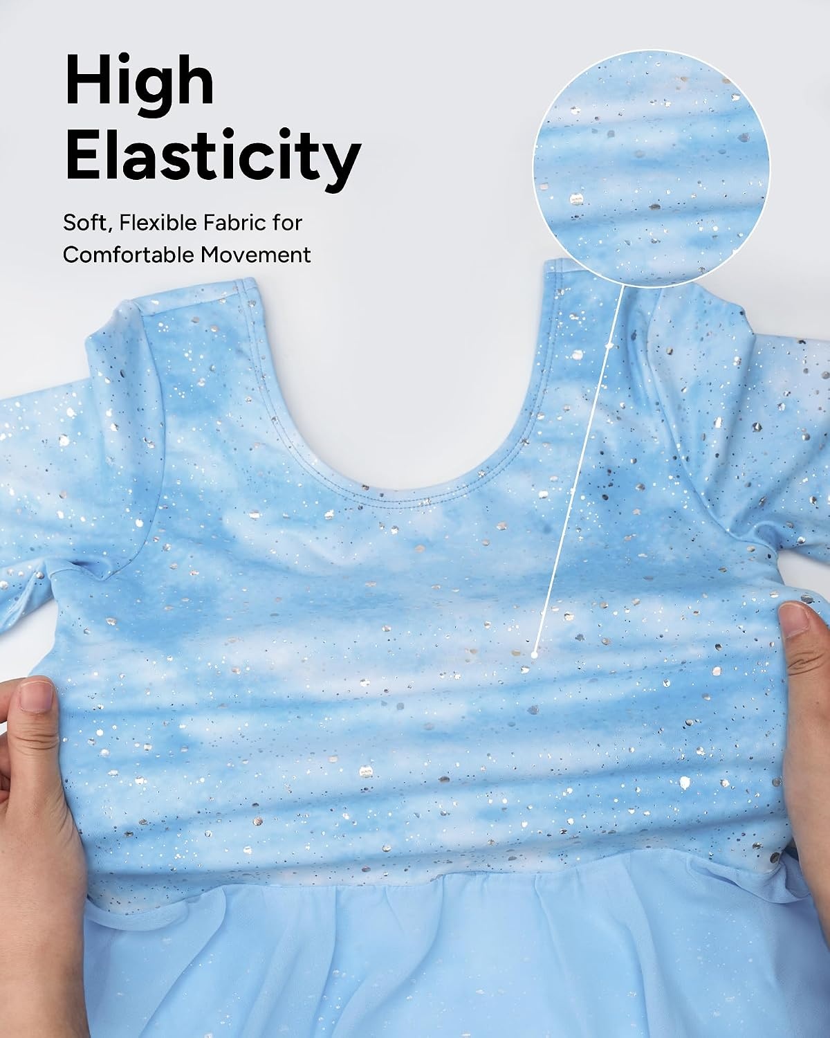 Stelle Long Sleeve Ballet Leotards for Girls Toddler Ballerina Dance Dress(Cloudburst Blue)