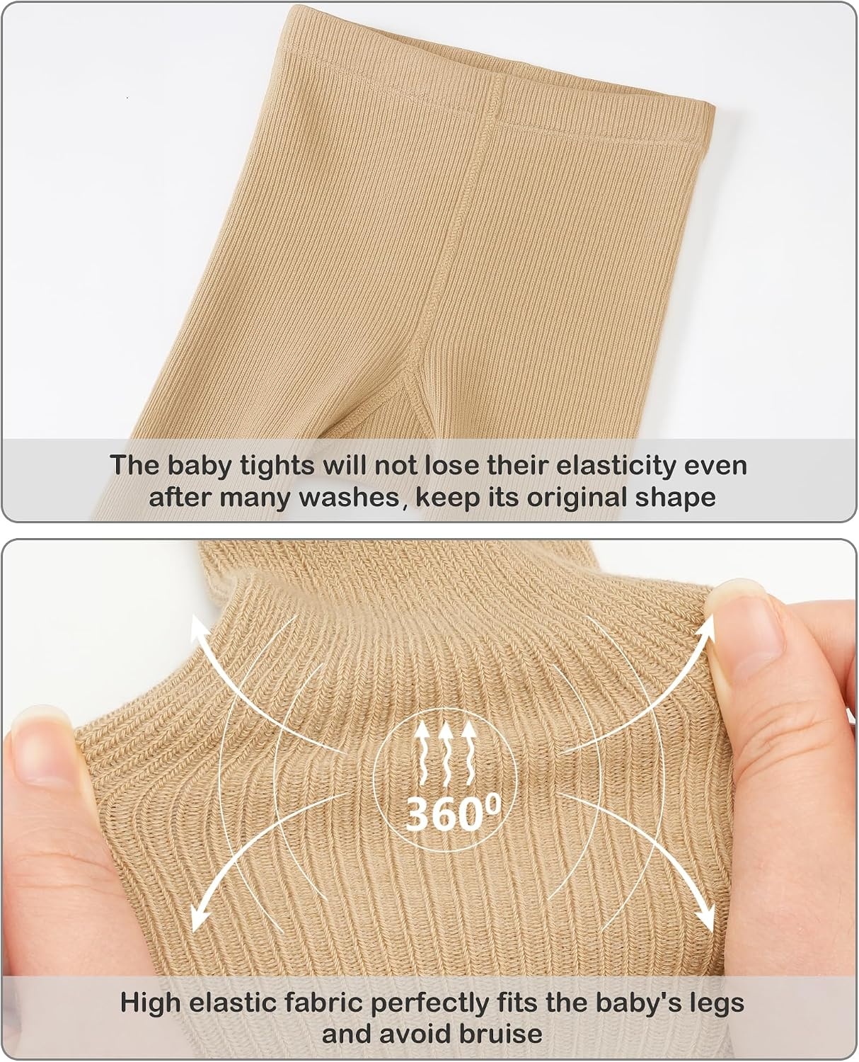 Stelle Toddler Girls Tights Baby Cable Knit Thick Stockings Cotton Winter Warm Leggings Pantyhose 1/2/3 Pack(1-khaki)