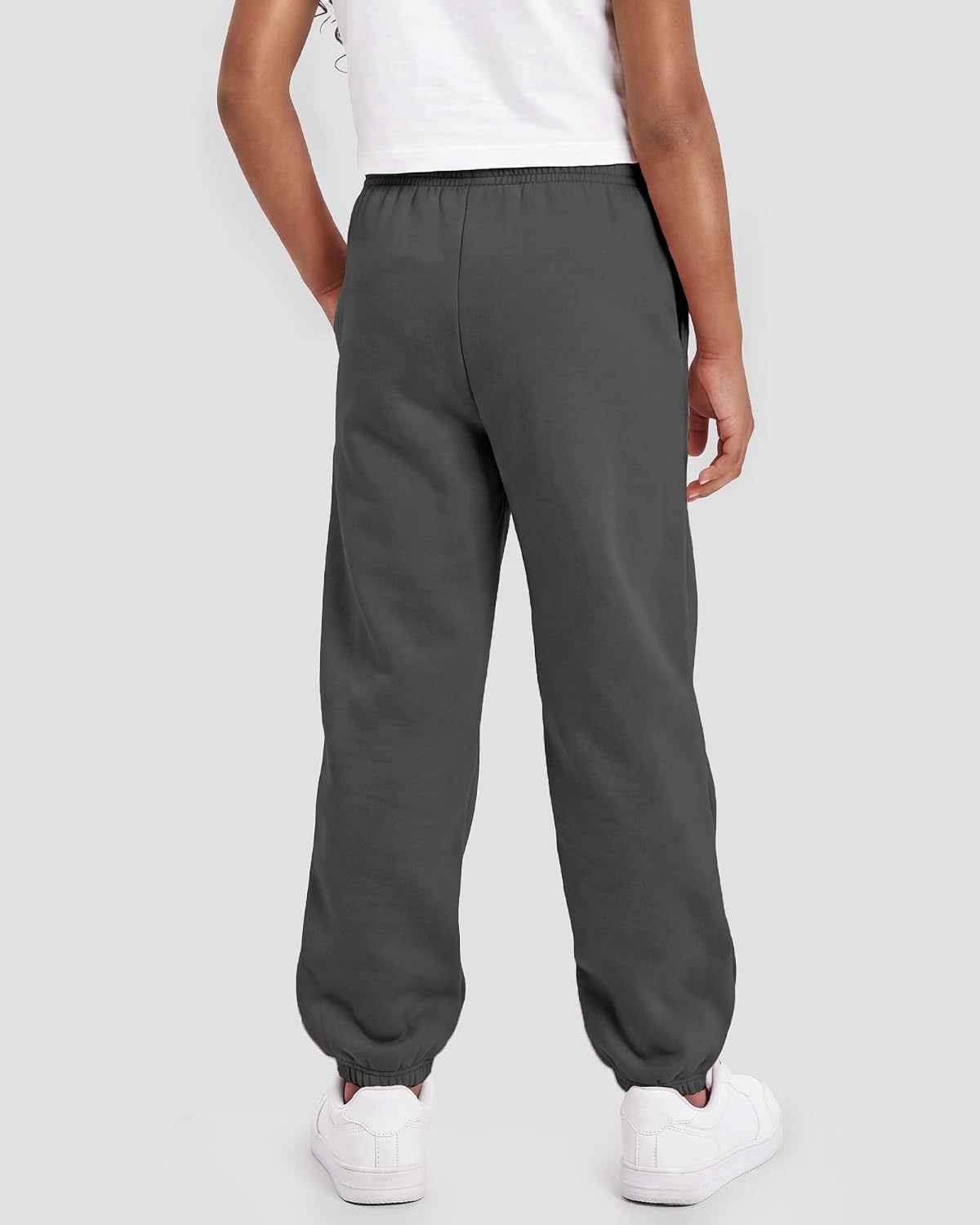 Stelle Girls’ Fleece Sweatpants,Soft, with Front Pockets, Warm Loose Fit(Charcoal)