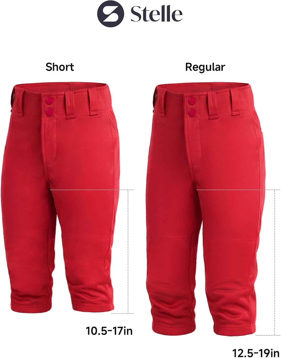 Stelle Girls Softball Pants Knickers Style with Pockets for Youth Kids(Red)