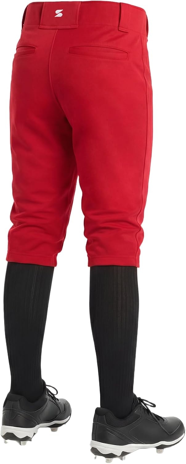 Stelle Girls Softball Pants Knickers Style with Pockets for Youth Kids(Red)