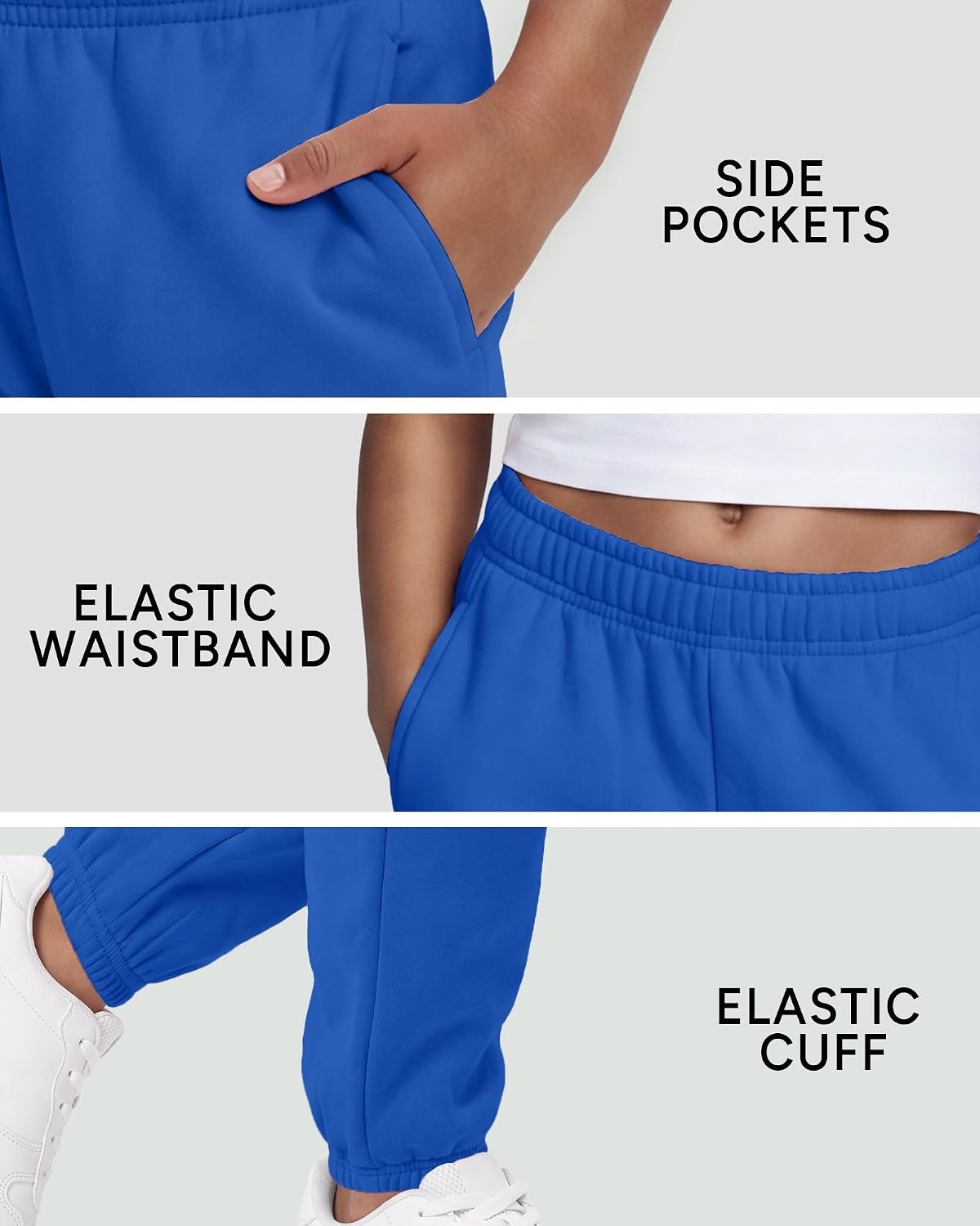 Stelle Girls Sweatpants Classic Fleece Joggers Athletic Pants(Cobalt Blue)