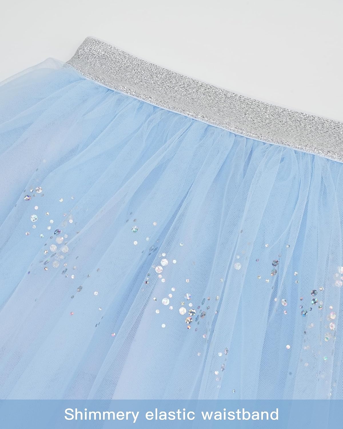 Stelle Tutu for Girls Skirt Layered Tulle Ballet Princess Birthday Outfit(Icy Blue)
