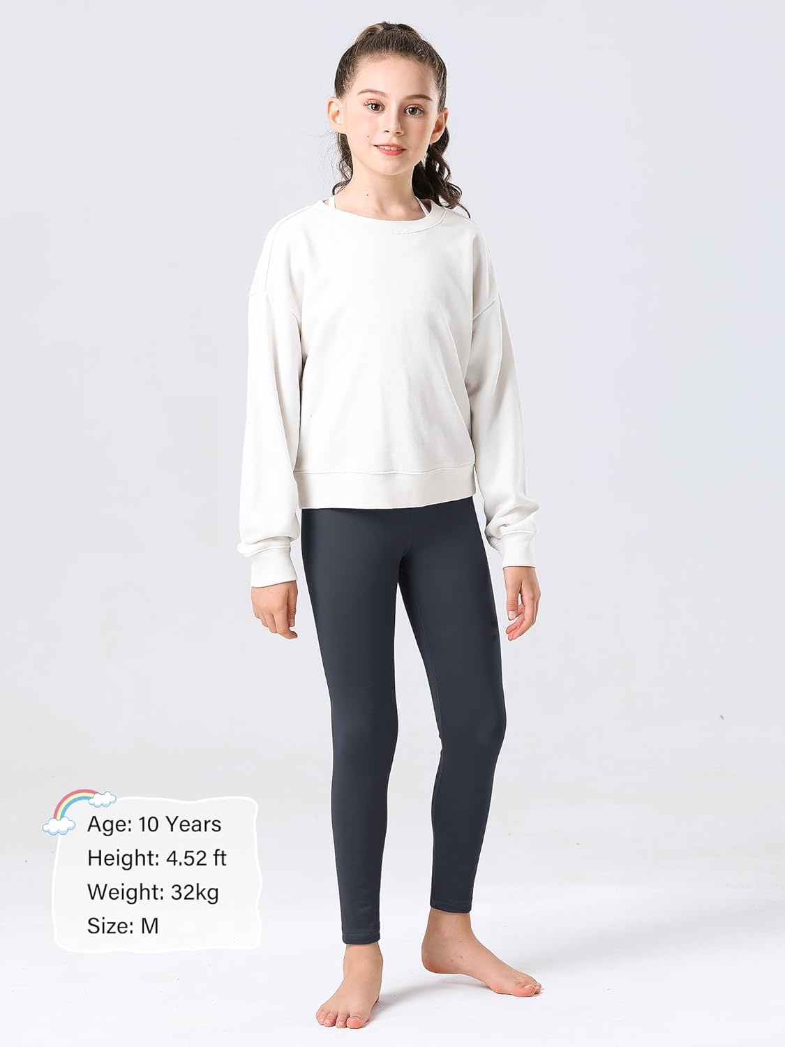 Stelle Girl’s Fleece Lined Leggings Youth High Waist Warm Winter Athletic Yoga Pants with Hidden Pocket(A3-charcoal)