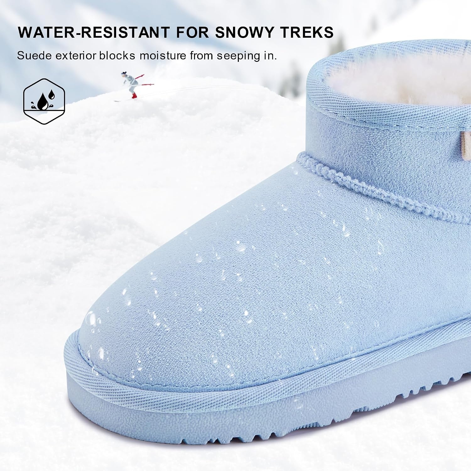 Stelle Kids Snow Boots Girls Boys Winter Ankle Boots(Light Blue)