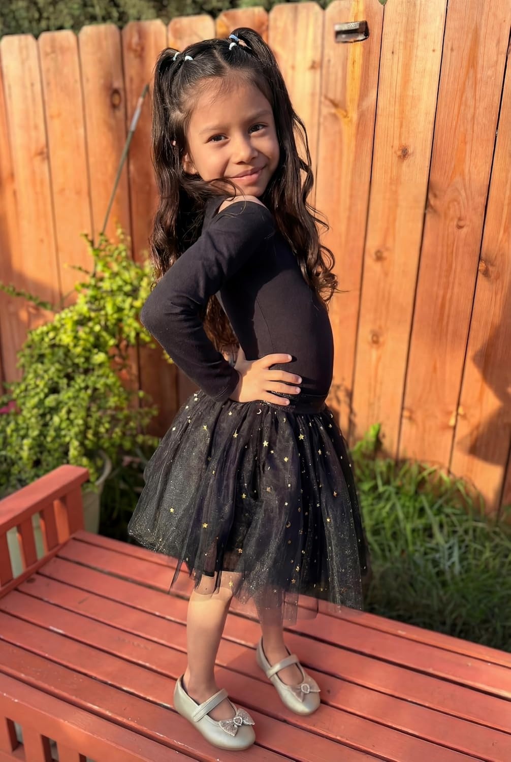 Stelle Tutu for Girls Skirt Layered Tulle Ballet Princess Birthday Outfit(Black)