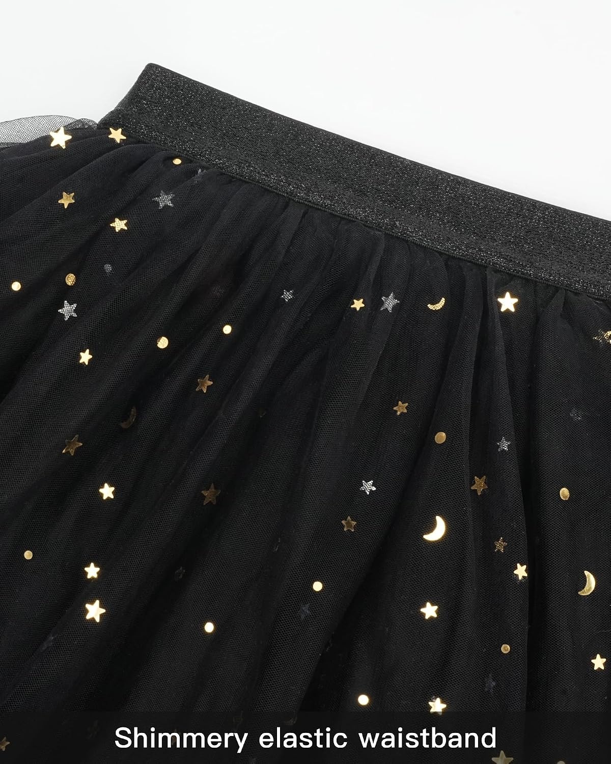 Stelle Tutu for Girls Skirt Layered Tulle Ballet Princess Birthday Outfit(Black)