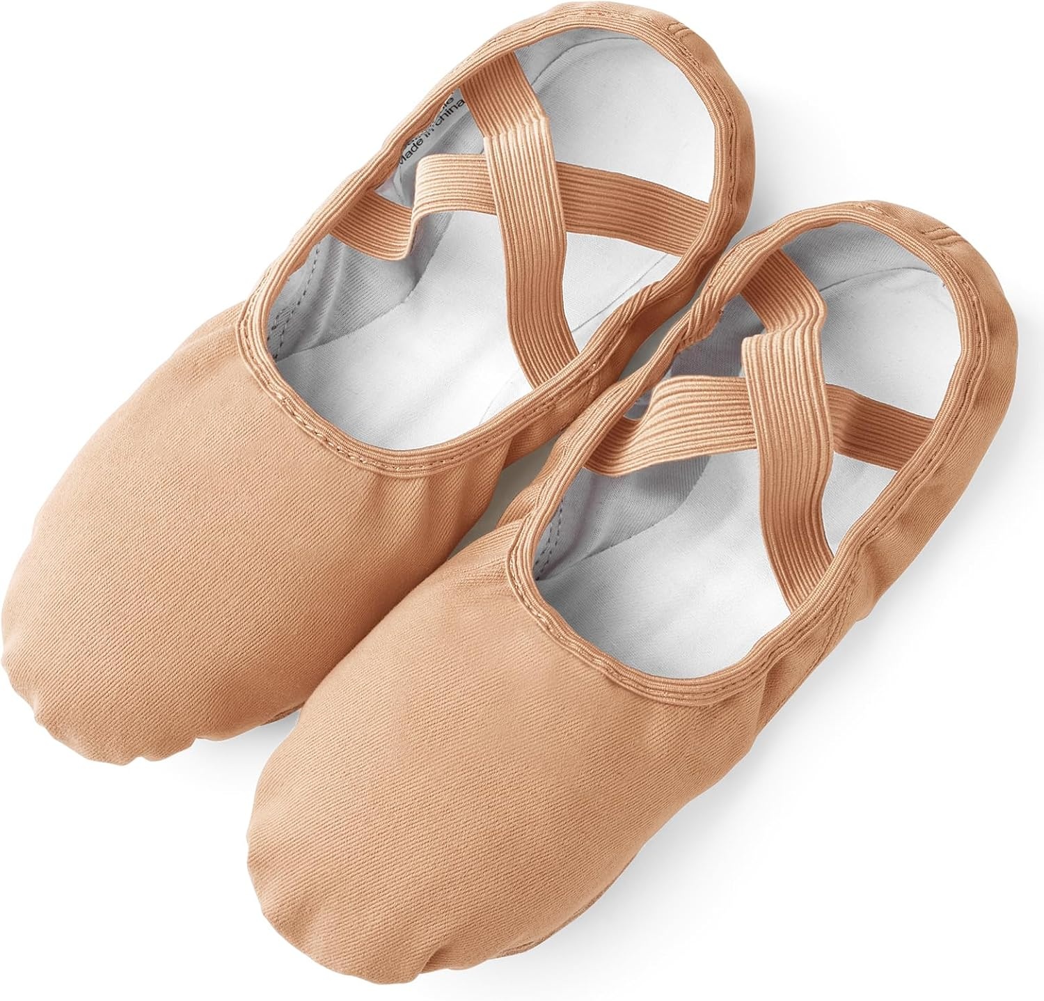 Stelle Ballet Shoes for Women Highly Stretch Canvas Split Sole Dance Yoga | Adult, Girls and boys, Ballet slippers, Cotton lined, Pre-sewn wide elastics, Suede sole, Flexible fit, Breathable fabric(Sand)