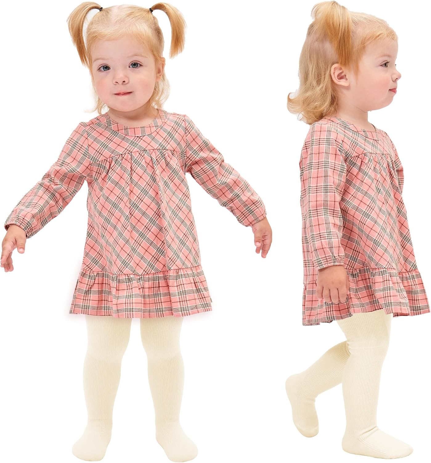 Stelle Toddler Girls Tights Baby Cable Knit Thick Stockings Cotton Winter Warm Leggings Pantyhose 1/2/3 Pack(1-ivory)