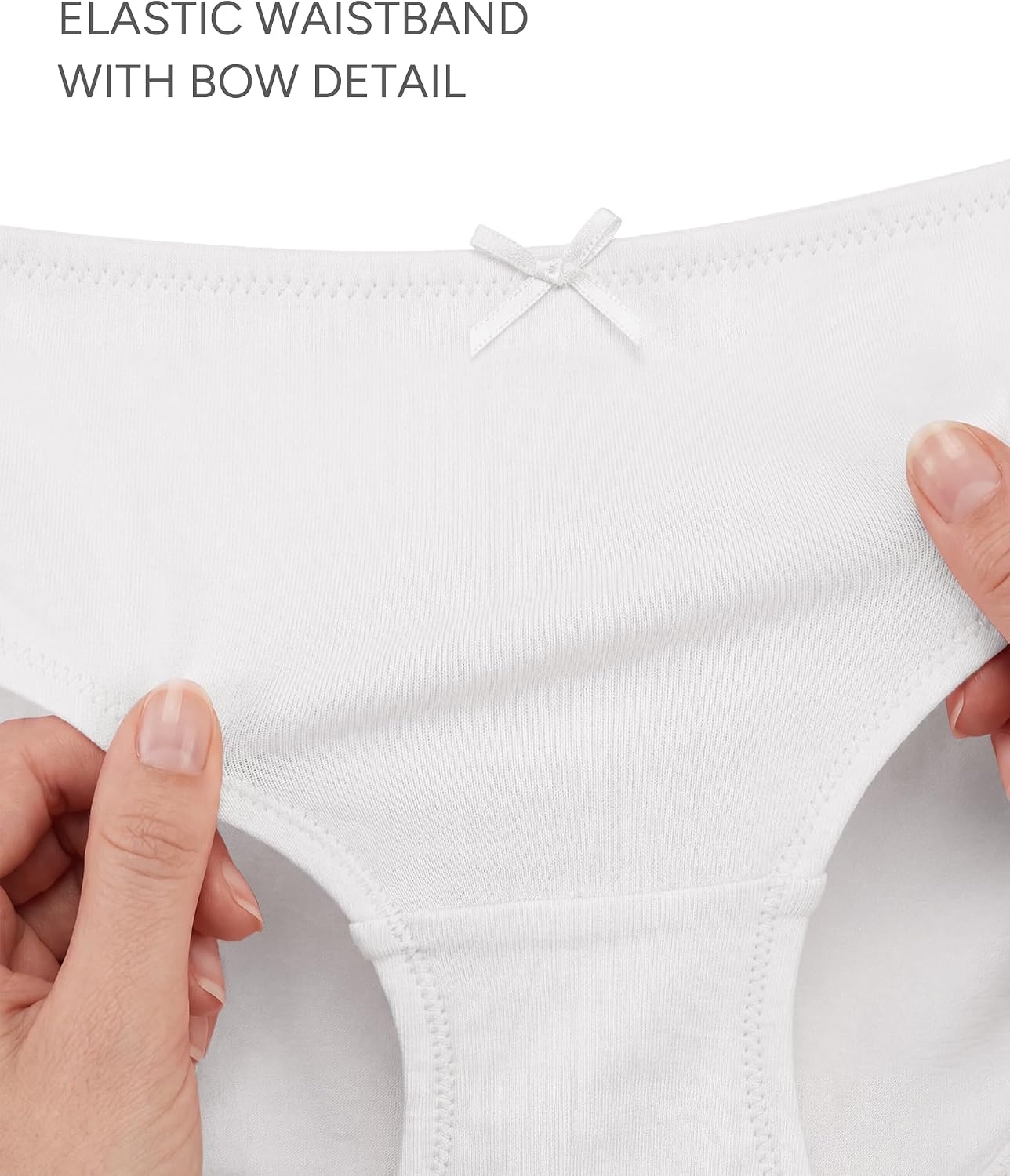 Stelle Girls Underwear Cotton Brief Toddler Breathable Soft Panties 5 Pack(5 White)