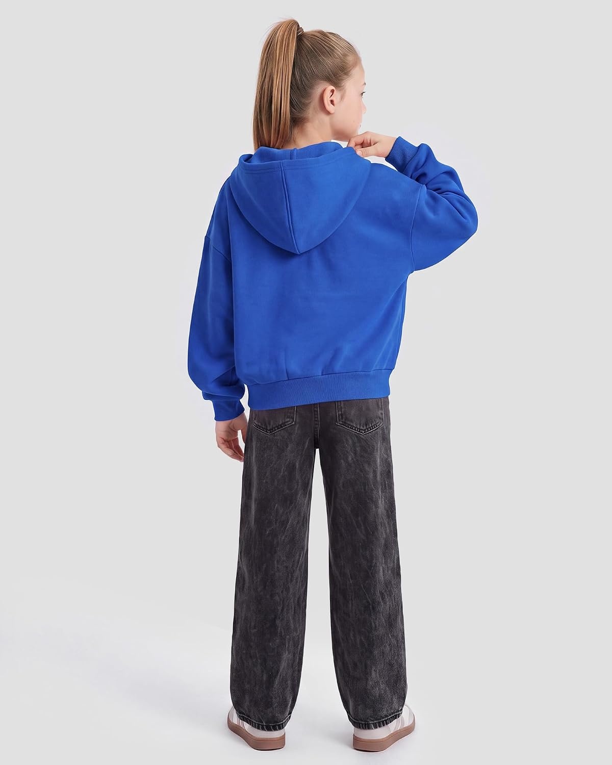 Stelle Girls Zip Up Hoodie Kids Casual Fleece Sweatshirt with Pocket(Cobalt Blue)