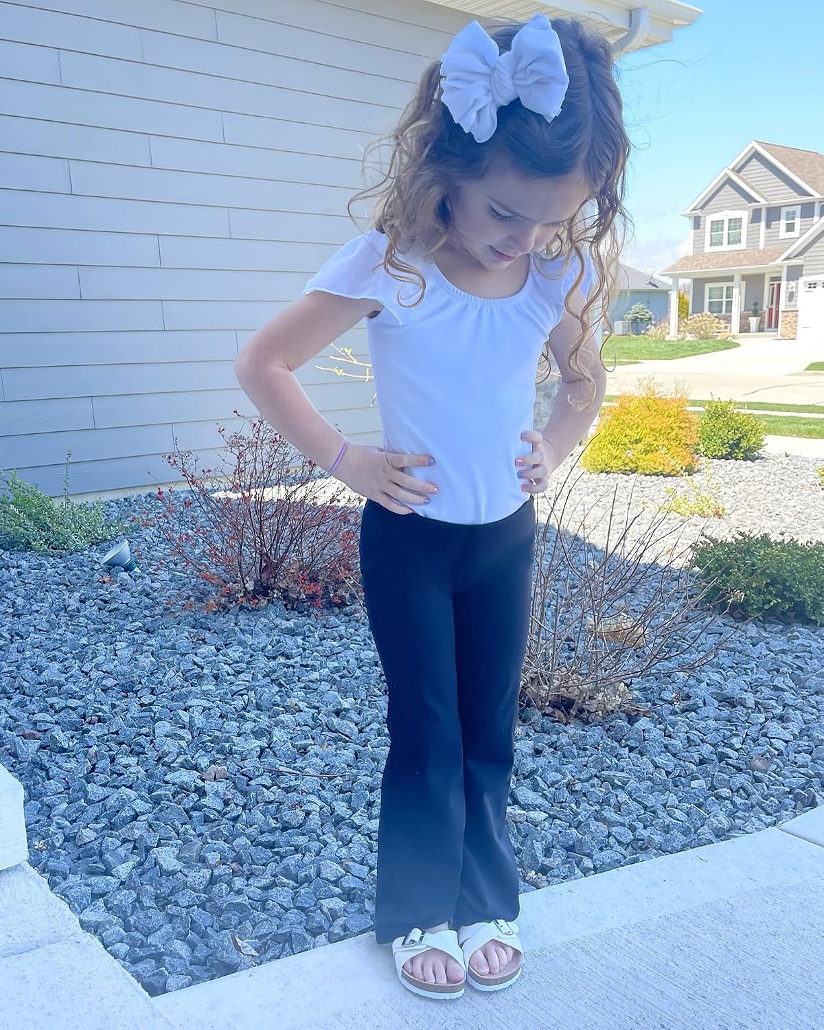 Stelle Girls Flare Leggings High Waisted for Dance Yoga School Daily Wear | Buttery-Soft,Breathable 4-way stretch fabric with flared design,Moisture-wicking comfort for yoga,Dance,School casual outfit(1pc Navy)