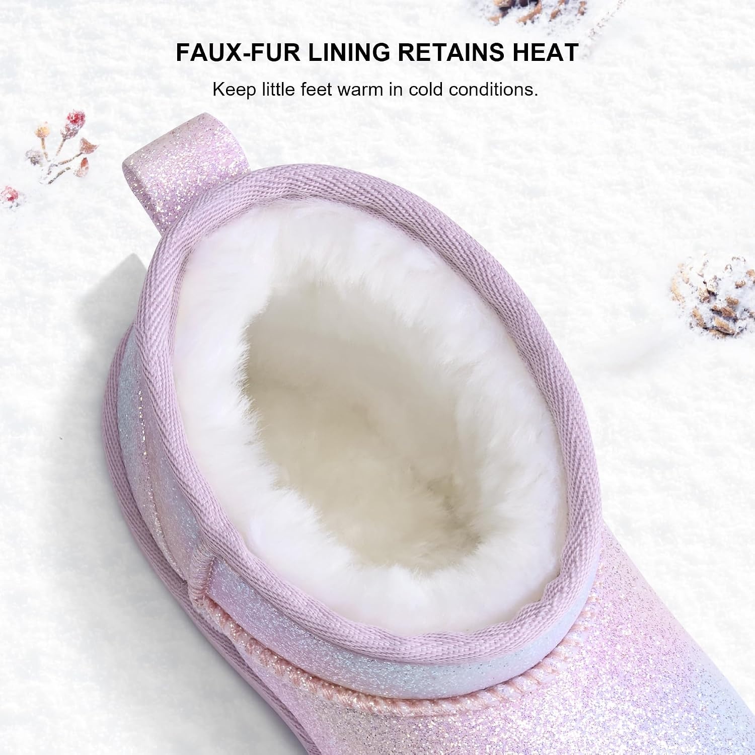 Stelle Kids Snow Boots Girls Boys Winter Ankle Boots(Dream Frost)