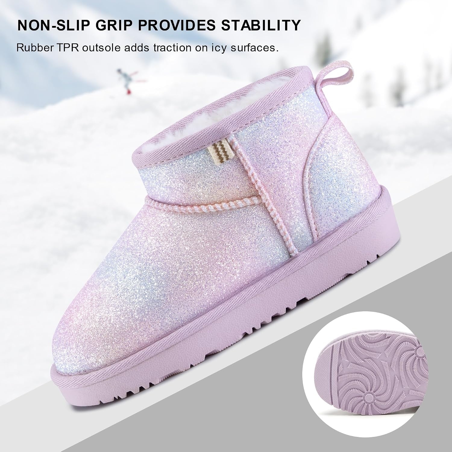 Stelle Kids Snow Boots Girls Boys Winter Ankle Boots(Dream Frost)