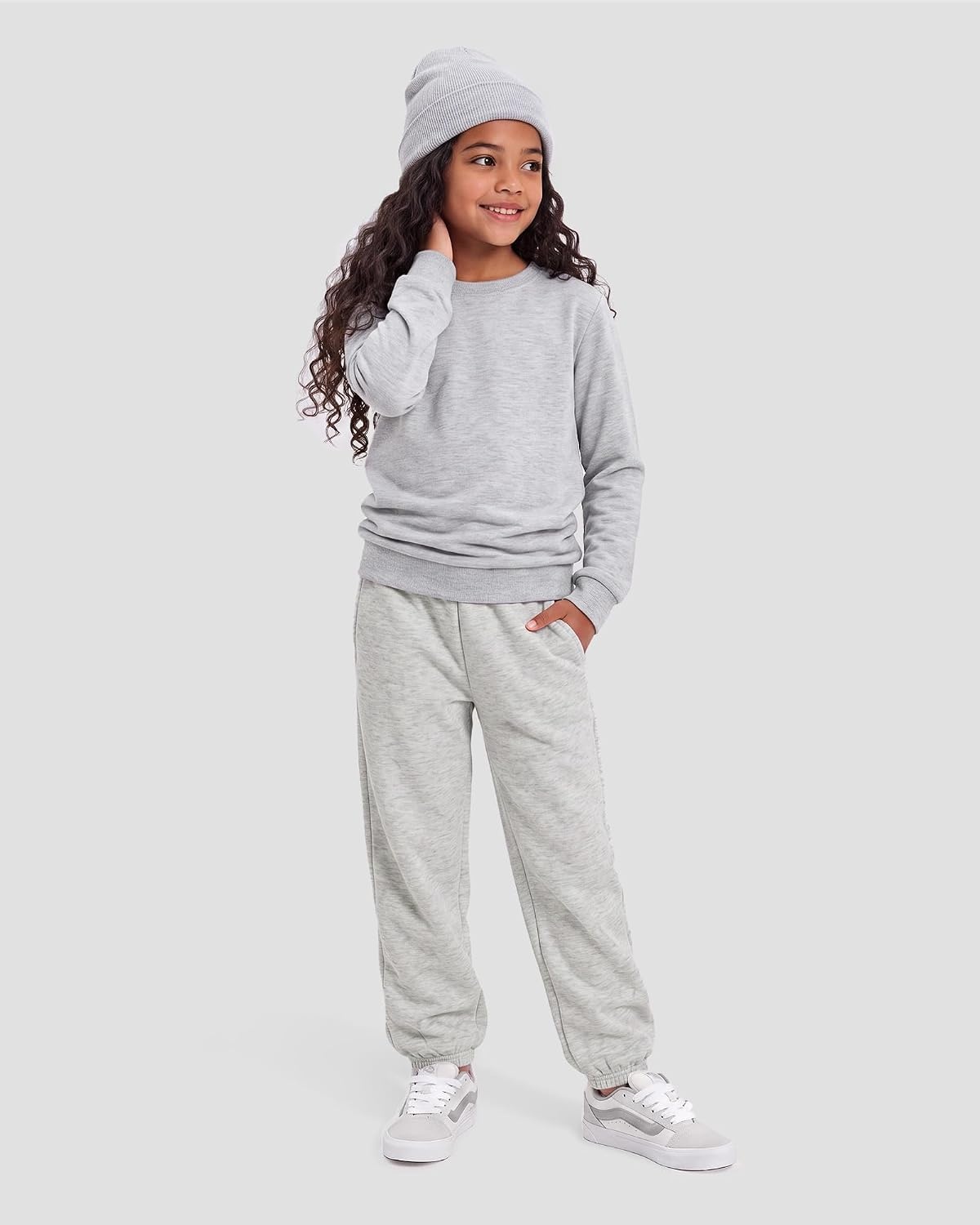 Stelle Girls Sweatpants Classic Fleece Joggers Athletic Pants(Light Heather Grey)