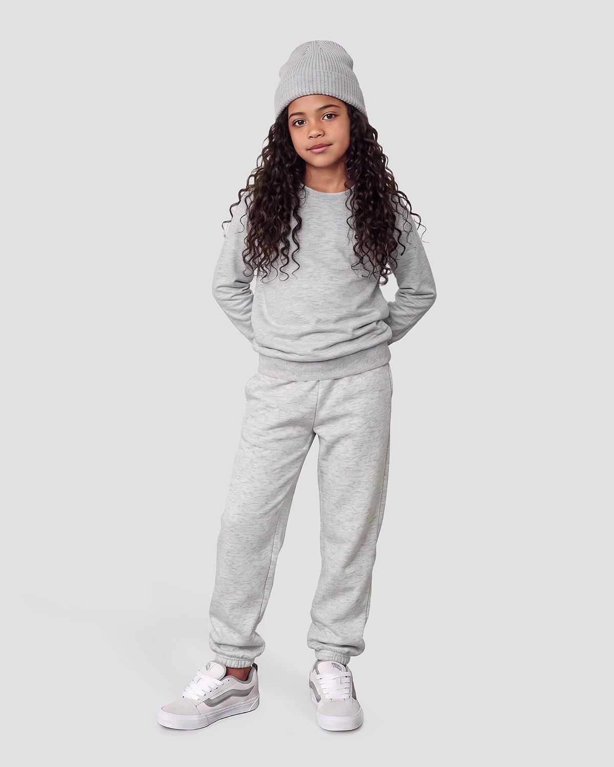 Stelle Girls Sweatpants Classic Fleece Joggers Athletic Pants(Light Heather Grey)