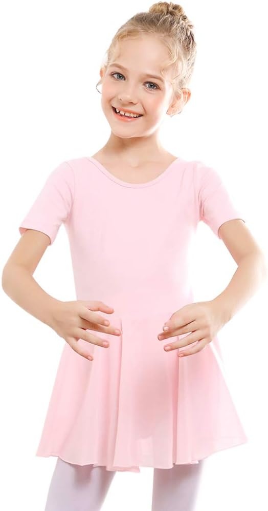 Stelle Ballet Leotards for Girls Toddler Ballet Outfit Dance Leotard Dress(Style 1-ballet Pink(cross Back))