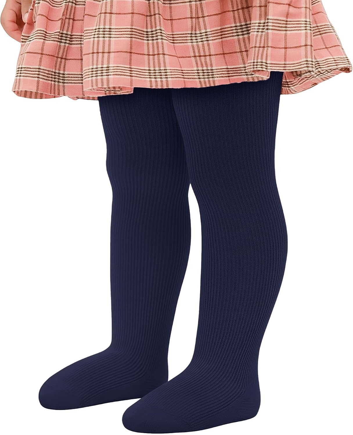 Stelle Toddler Girls Tights Baby Cable Knit Stockings Thick Cotton Legging | Thick Cotton Legging, Winter Warm Pantyhose, Footed, Thermal, Ribbed, Sweater Panty Hose, Under Dress, 3 Pairs, 12-18 Months(White+navy)