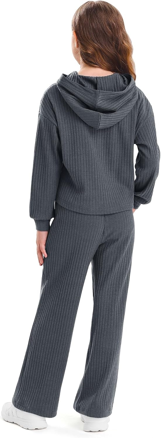 Stelle Girls 2 Piece Fall Outfits Lounge Set 5-15 Y(Charcoal)
