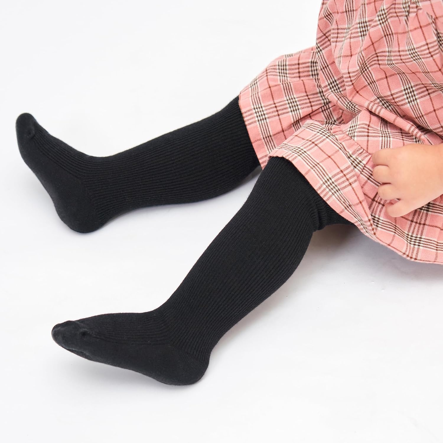Stelle Toddler Girls Tights Baby Cable Knit Stockings Thick Cotton Legging | Thick Cotton Legging, Winter Warm Pantyhose, Footed, Thermal, Ribbed, Sweater Panty Hose, Under Dress, 3 Pairs, 12-18 Months(Black+white+ivory)