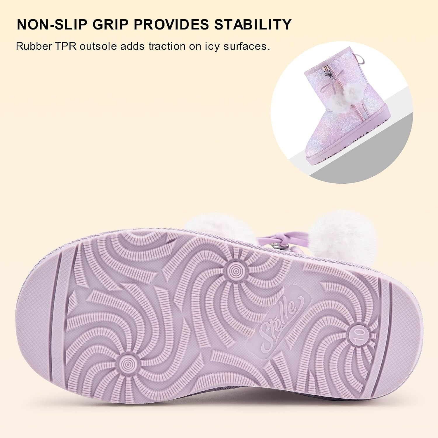 Stelle Kids Winter Boots Girls Boys Snow High Ankle Boots(Dream Frost)