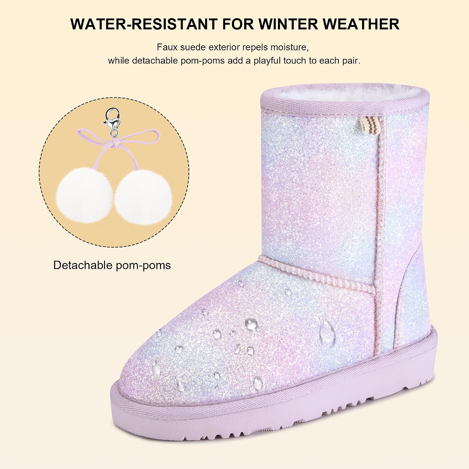 Stelle Kids Winter Boots Girls Boys Snow High Ankle Boots(Dream Frost)