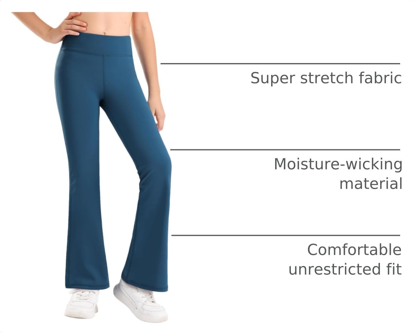 Stelle Girls Flare Leggings High Waisted for Dance Yoga School Daily Wear | Buttery-Soft,Breathable 4-way stretch fabric with flared design,Moisture-wicking comfort for yoga,Dance,School casual outfit(1pc Oceanic)