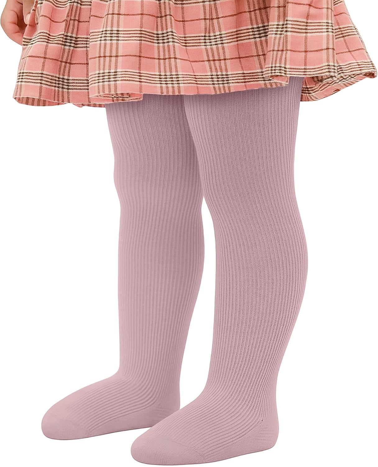 Stelle Toddler Girls Tights Baby Cable Knit Stockings Thick Cotton Legging(Dusty Rose+ivory+coffee)